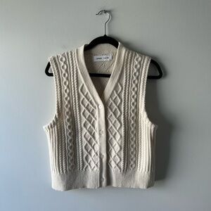 Samsoe Samsoe beige knit wool blend vest